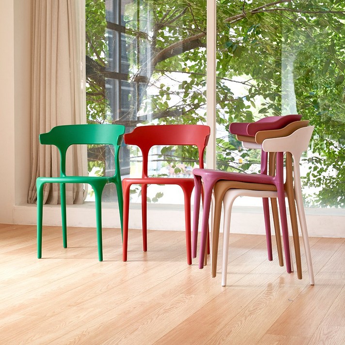 에코 플라스틱 인테리어 디자인 카페 식탁 의자 5color, 라벤더, 1개