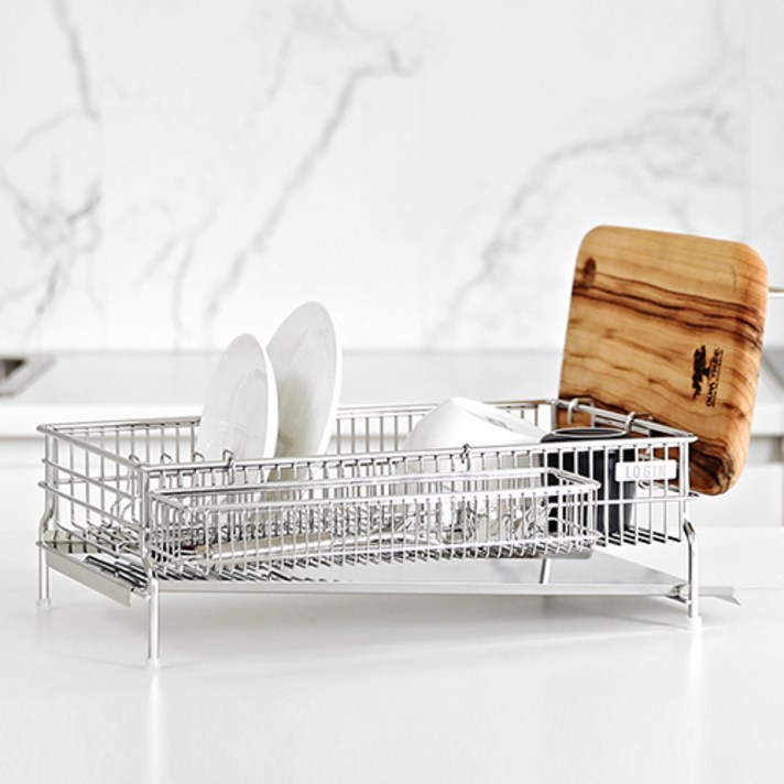 로긴 올스텐 식기건조대 1단 가로형 (기본) 은색