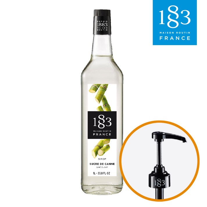 트렌드커피 1883 케인슈가 시럽 1L+1883 정품 로고 시럽펌프 (트루시트러스 사은품 증정)