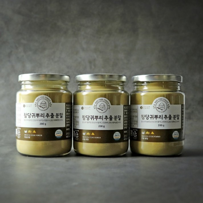 바로푸드 국산 참당귀 데커신 뿌리 추출 분말 가루, 3통