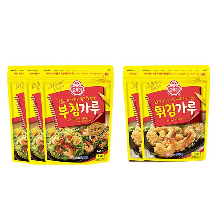 오뚜기 부침가루 1kg 3개 + 튀김가루 1kg 2개