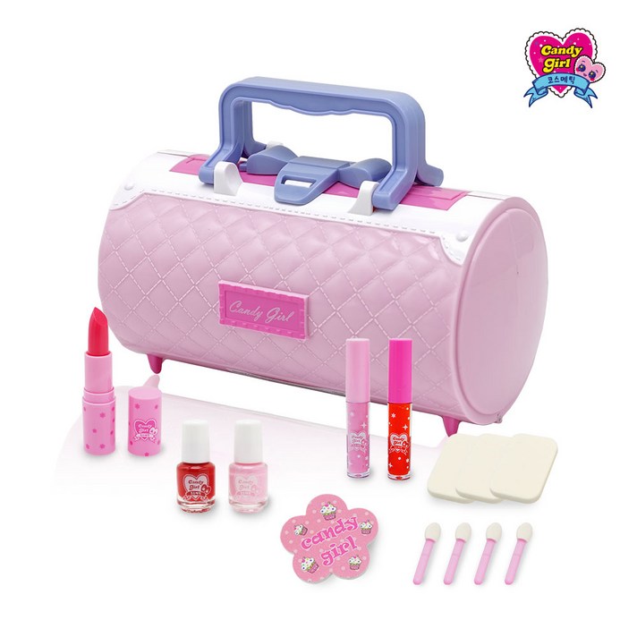 캔디걸 어린이 메이크업 핸드백 화장품세트, 화장품 7종, 1세트