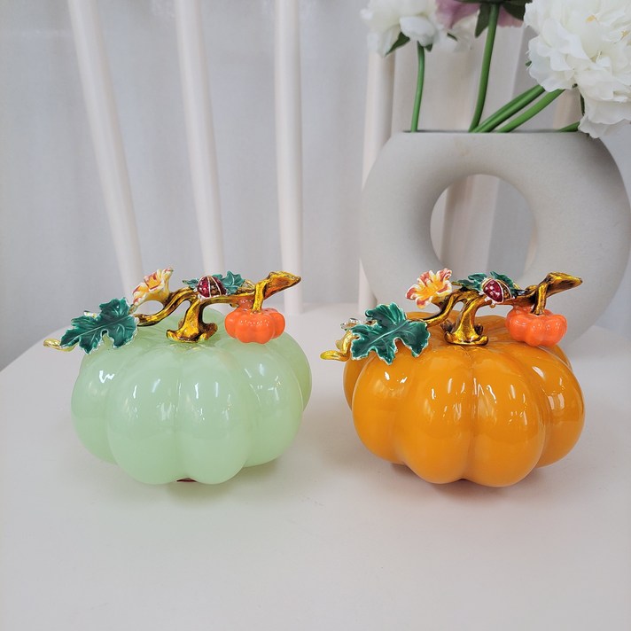 행운을 부르는 옥 호박장식품 2종 소 개업 오픈 집들이 부모님 효도선물, 옥빛그린