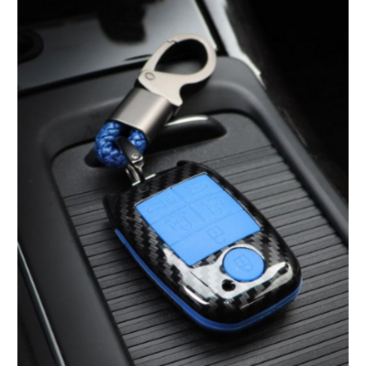 올뉴카니발 더뉴카니발 카본 키케이스 키링 열쇠고리, 기아6버튼키케이스-블루 키링-블루