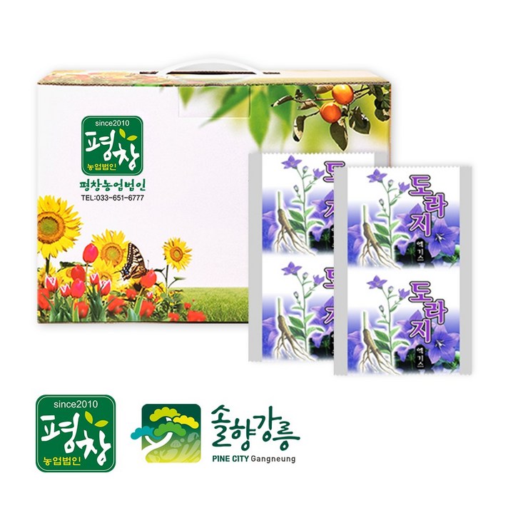 [㈜평창농업법인] 국내산 도라지100% 산도라지즙 도라지진액(120mlX50팩), 120ml, 50개 