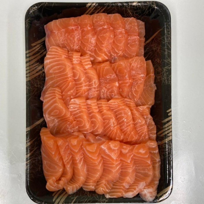 정진수산 노르웨이산 슈페리어 통연어 딥스키너 연어필렛 생연어 300g 500g 1kg 연어회, 04_연어슬라이스 300g