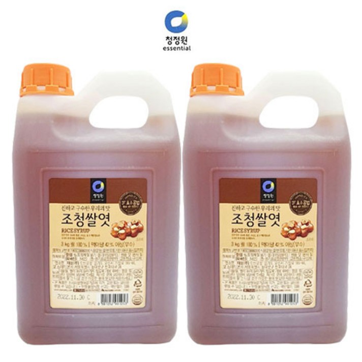 [투엠샵] - 1+1 청정원 진하고 구수한 조청 쌀엿 3kg -, 2set