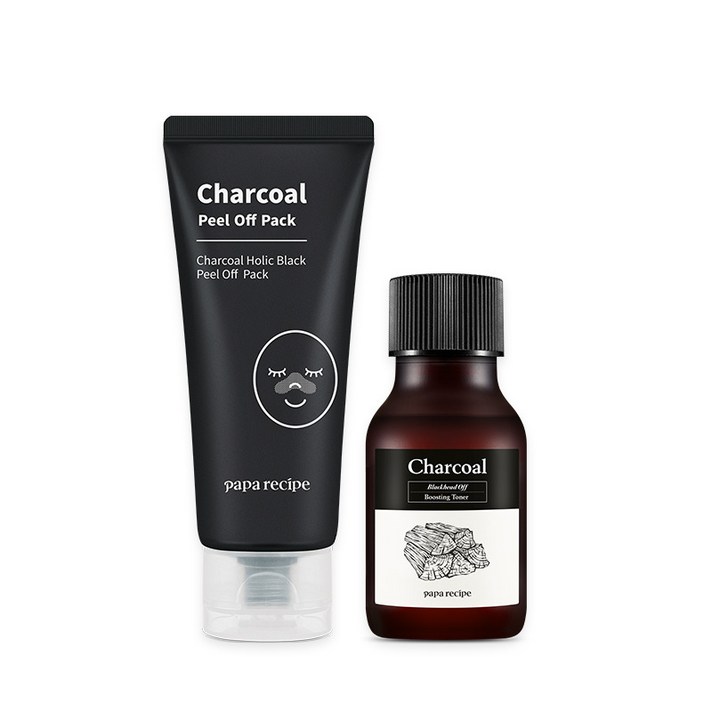 파파레서피 숯범벅 필 오프 팩 50ml+블랙헤드 오프 부스팅 토너, 1set