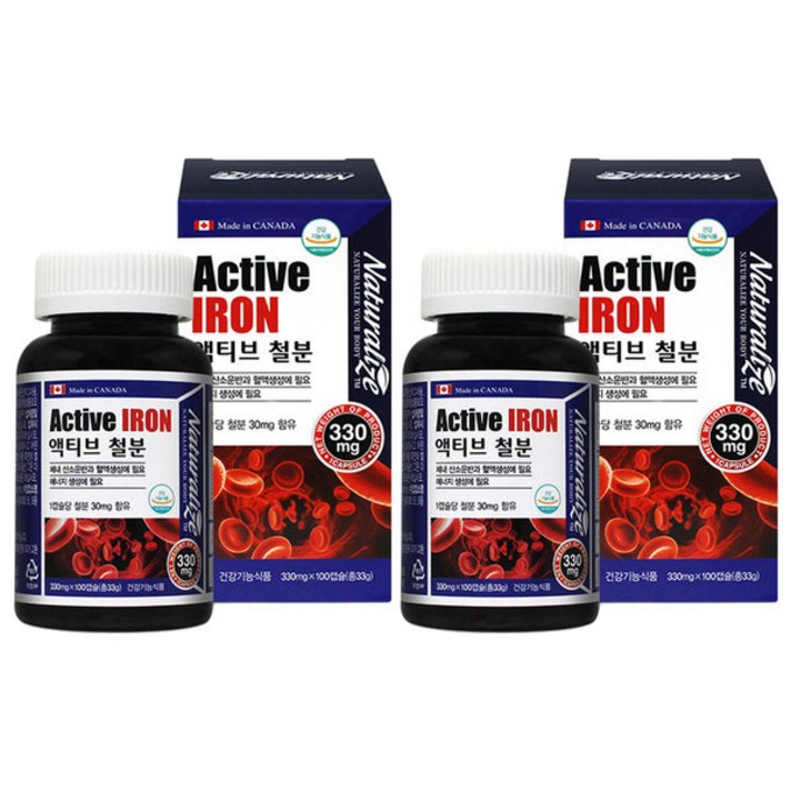 네추럴라이즈 액티브 철분 330mgx100정, 100캡슐, 2개