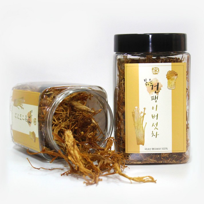 [베리팜] 말린 팽이버섯차 건조 덖음 갈색 팽이버섯 70g 국내산, 말린팽이버섯차 팩타입