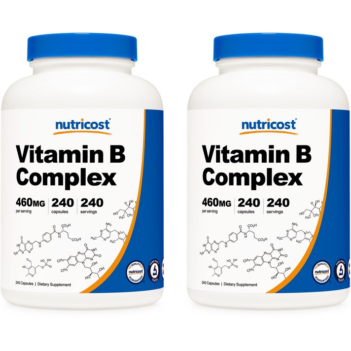 뉴트리코스트 비타민 B 콤플렉스 460mg 캡슐 240캡슐 1서빙 460mg 240회분 Vitamin B Complex Capsules [460 MG], 2개