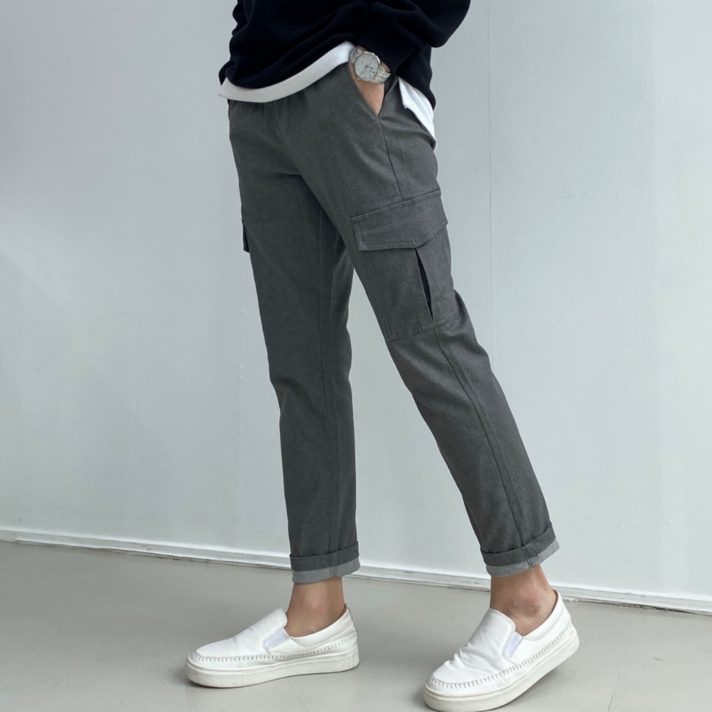 이브컴퍼니 남성용 7컬러 밴딩 카고 면 바지 (1564)