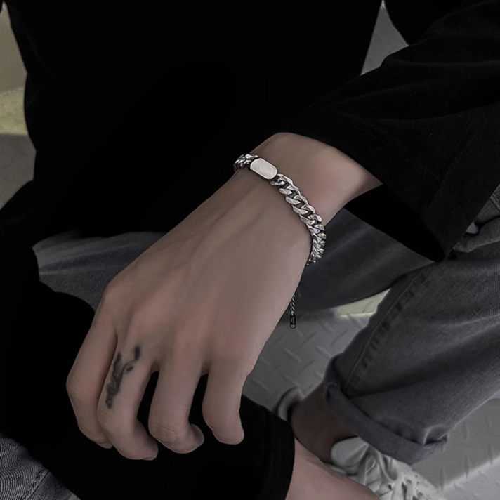 peaceH 남성용 티타늄 체인 팔찌