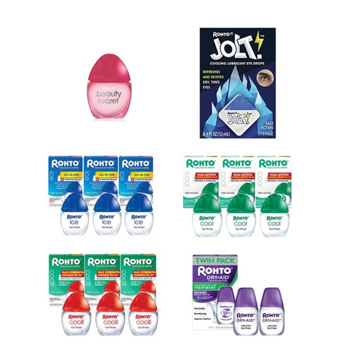 Rohto 로토 인공눈물 세트 6종 택1 Rohto Eye Drops 0.4fl oz or 0.34oz 6 Types, 6. Dry Aid 2개