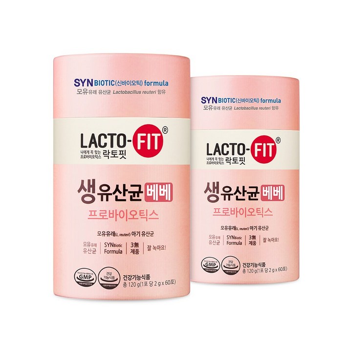 락토핏 생유산균 베베 60포, 120g, 2개