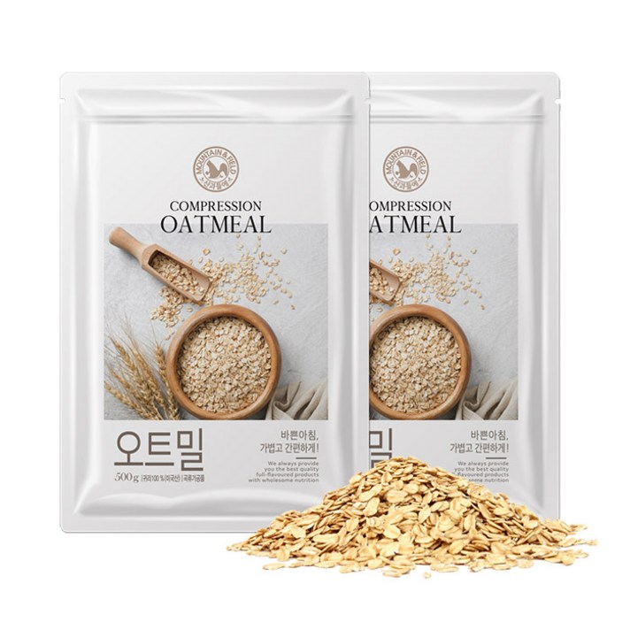 [산과들에] 오트밀(압착귀리)500gx2봉, 상세 설명 참조, 상세 설명 참조