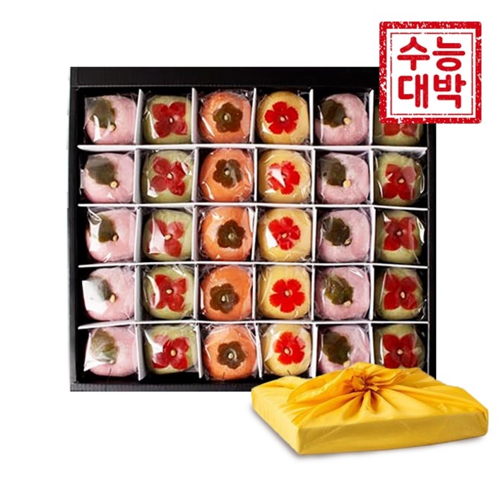 화과자 찹쌀떡 모찌 고급 선물세트 (30구) 국내산쌀 합격기원 수능 떡 선물, 단품