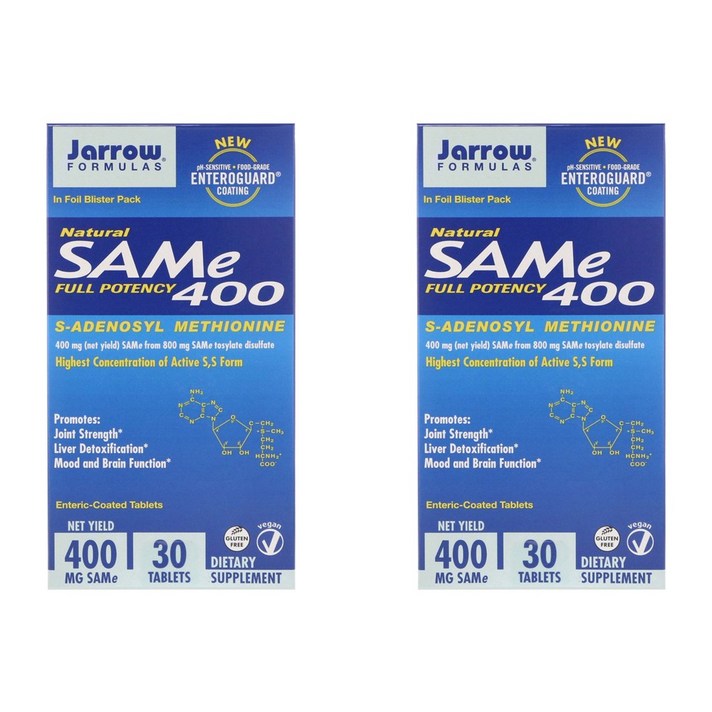 재로우 내추럴 SAMe 풀 포텐시 400mg 타블렛, 30정, 2개