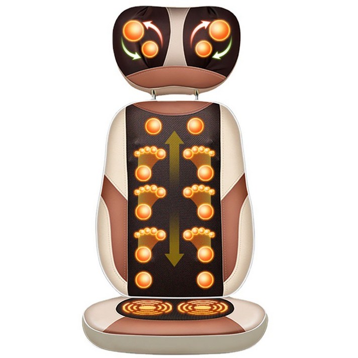 Smabat 접이식 의자형 안마기 안마의자 파워 전신 마사지기 목 어깨 롤링 패드 허리 등 경추 쿠션 안마기, 리모컨