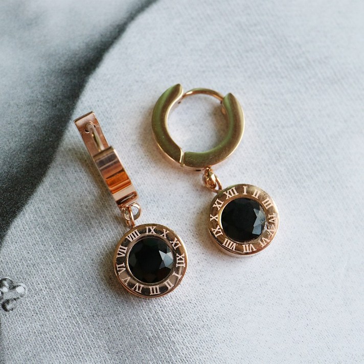 노이드비 써지컬스틸 크리스탈 고급여성귀걸이 원터치타입