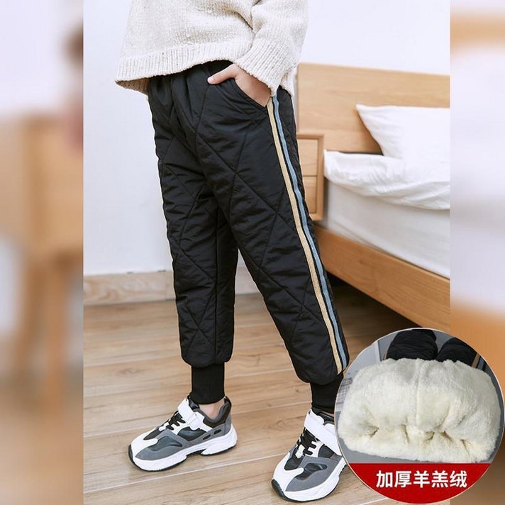 여아 겨울 두터운 융털 바지 어린이 겨울 타입 두터운 융털 남아 여아