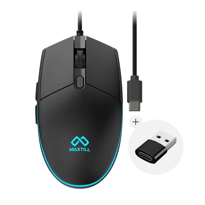 맥스틸 C타입 무소음 유선 마우스 USB 겸용 GMMCU20