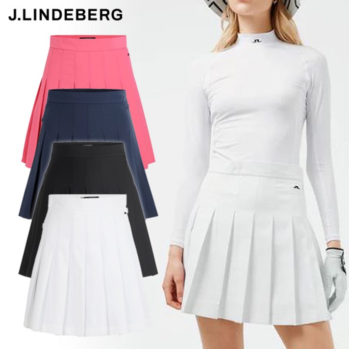 [J.LINDEBERG] 여성 골프 치마 / 제이린드버그 골프웨어 아디나 플리츠 스커트 / 화이트 블랙 네이비 핑크