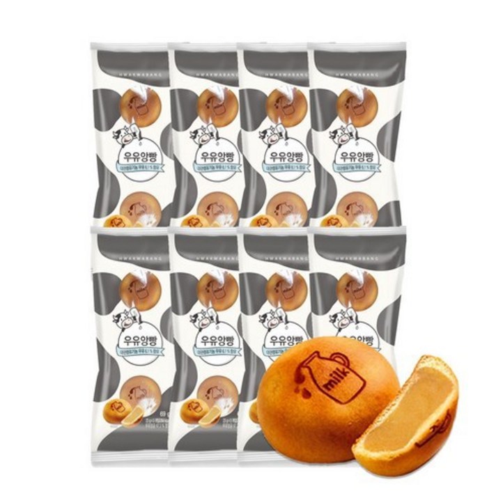 화과방 목장우유로 만든 우유앙빵 3p, 69g, 15개입