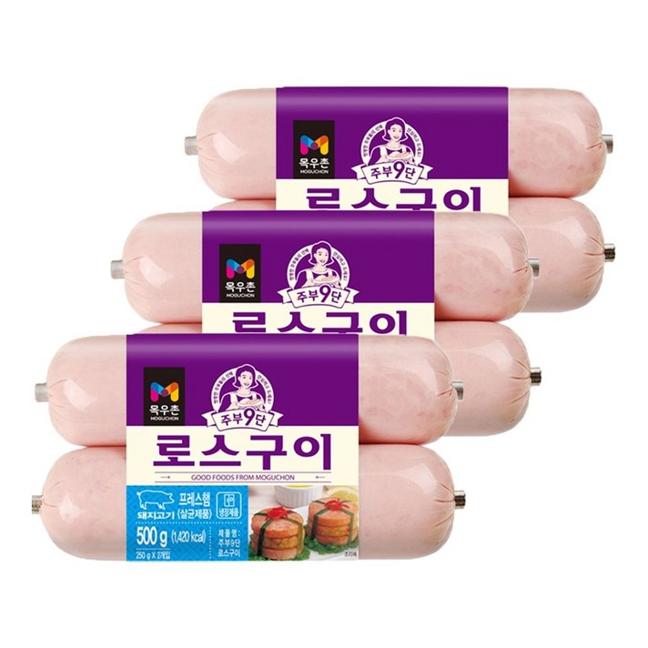 목우촌 주부9단 로스구이햄 500g 3개, 단품