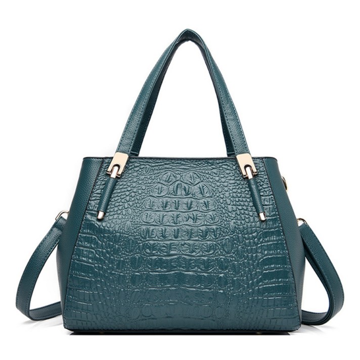 악어 패턴 캐주얼 토트 백 여성용 가죽 숄더 크로스 바디 백 명품 핸드백 여성 가방 디자이너 주머니