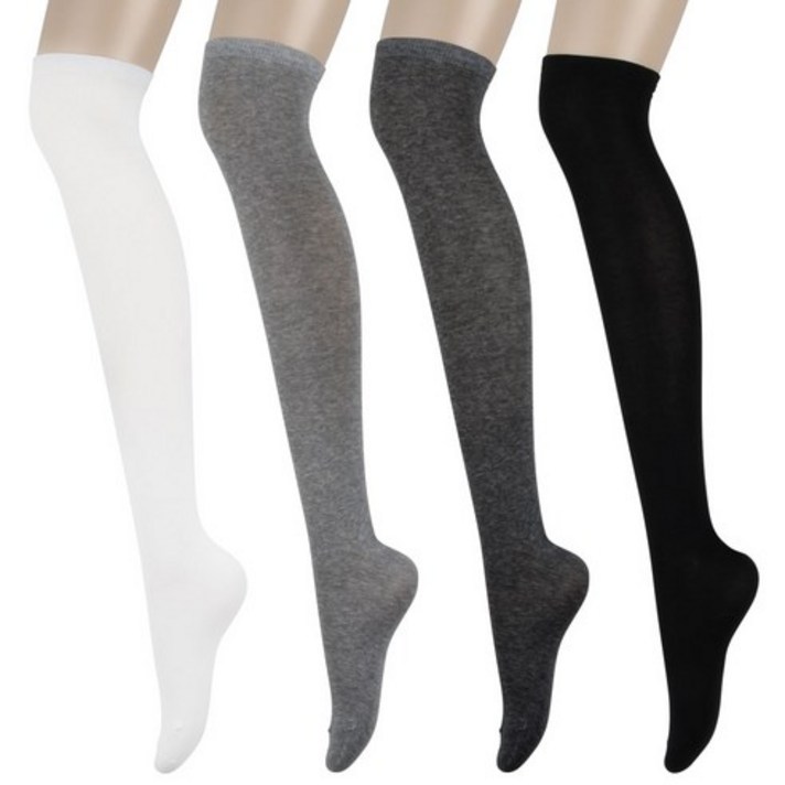 코지라벨 여성용 베이직 하이니삭스 4족 세트