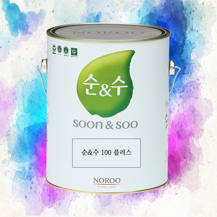  친환경페인트 수성 실내 천정 벽지 벽면 무광 노루페인트 순앤수100 4L 백색 흰색 조색, 1개, 백색(흰색) 