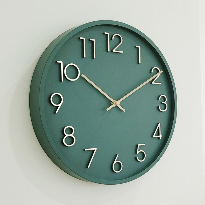 스위트하트 무소음로얄엠보스벽시계280, 그린(green)