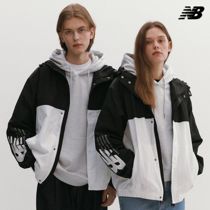 뉴발란스 남여공용 SHIFTED 웜업 자켓 바람막이 블랙 NBNAC31113-19