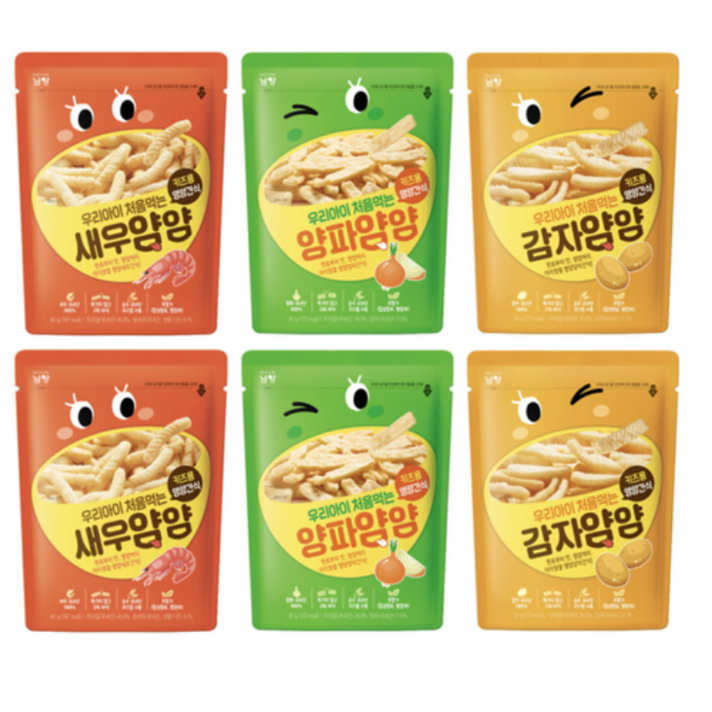 [남양유업] 어린이용 구운과자 우리아이 처음먹는 얌얌 5개_3종택1, 맛:어린이용 구운과자 새우3+양파2