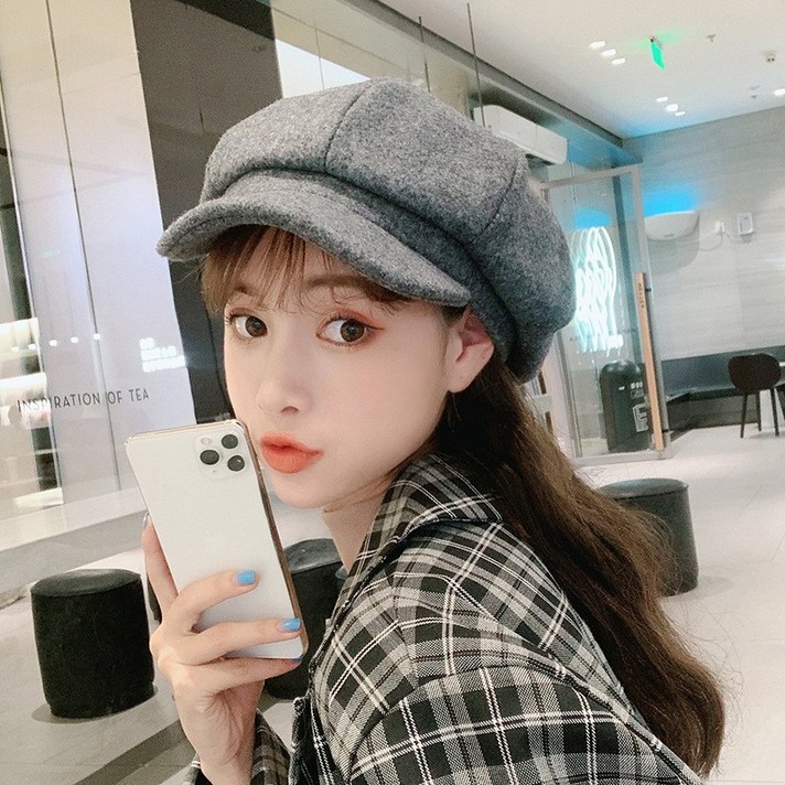 여성 봄가을 단아한 피질 모직 어텀 클래식 얼굴이 작아 보인다 인싸템 화가 베레모자