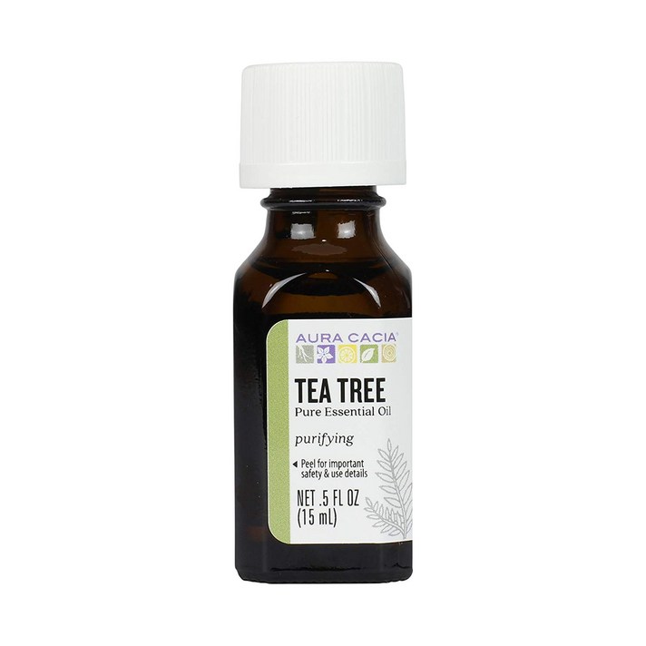 Aura Cacia 100% 퓨어 아로마테라피 에센셜 오일 클렌징, Tea Tree, 15ml