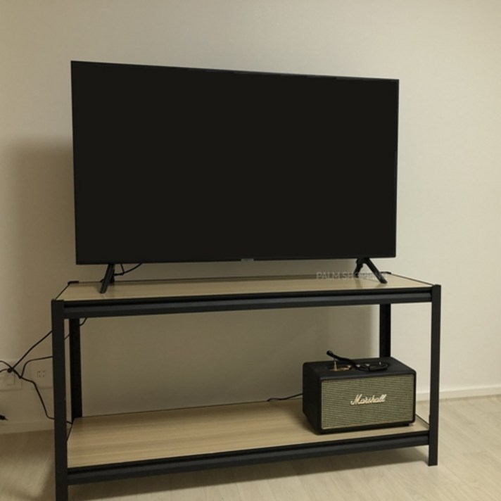 거실장 철제 티비 다이 선반 수납장 (블랙 화이트), 블랙, 800X300, 450