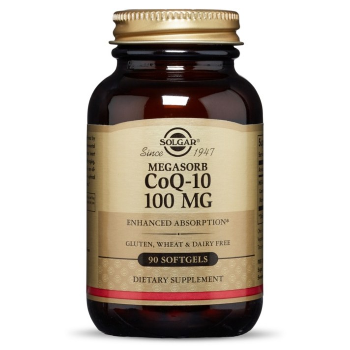솔가 메가솔브 CoQ-10 100mg 소프트젤 글루텐 프리 무설탕, 90개입, 1개
