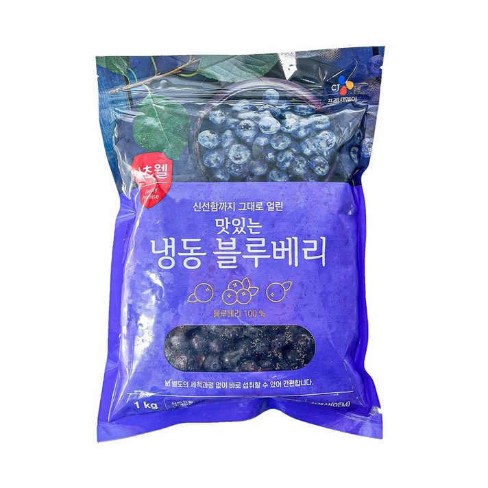 [씨제이프레시웨이] 냉동 블루베리 1kg, 1개