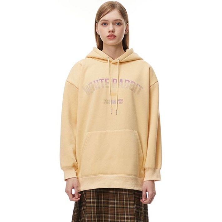 플라스틱아일랜드 그라데이션 레터링 기모후드 티셔츠 PP4CL161