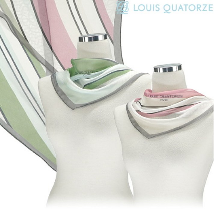 루이까또즈 [루이까또즈] 실크100 스트라이프 마름모 스카프 2종 SA-2WSL340