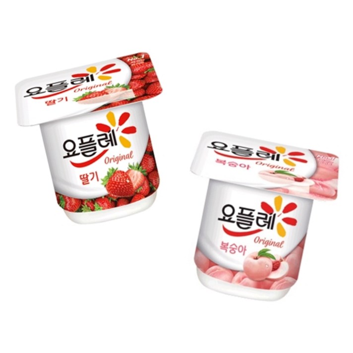 빙그레 요플레 딸기 복숭아 85g x 16개