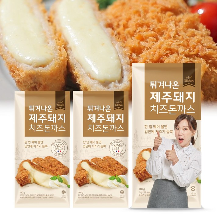 이지혜 튀겨나온 수제 치즈 롤 돈까스, 3팩, 140g