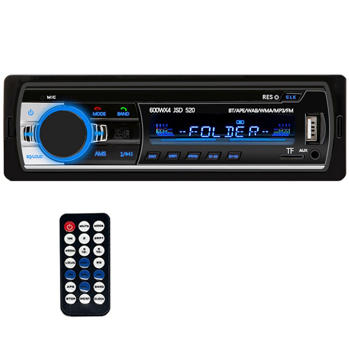  카오디오 블루투스 MP3 차량용 플레이어 FM 카 스테레오 라디오, 파랑색 단품2 