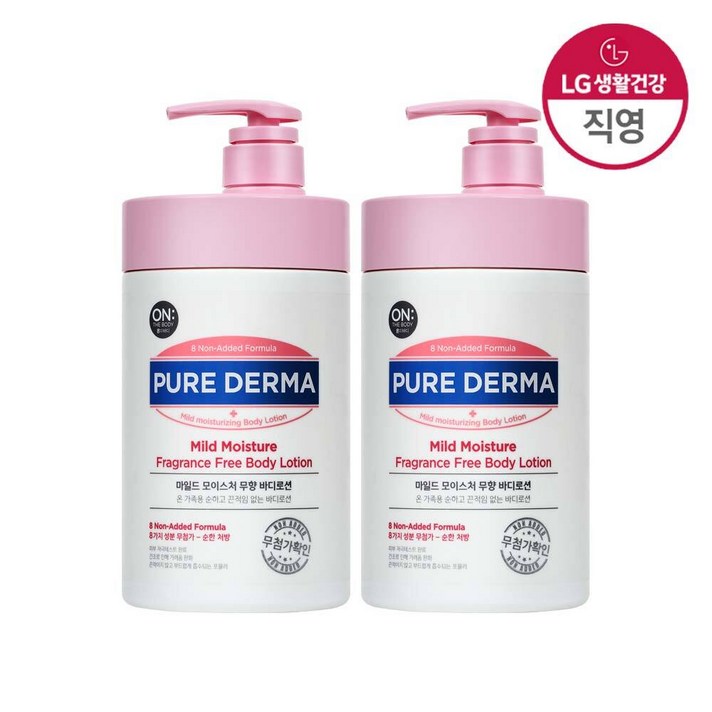 온더바디 퓨어더마 마일드 바디로션 무향 1L, 2개