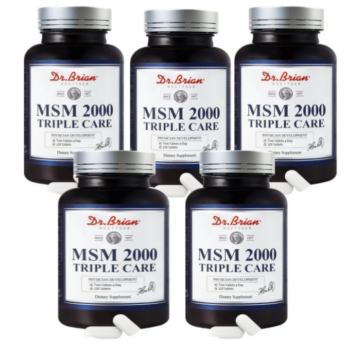 프리미엄 고함량 엠에스엠 msm 2000mg 글루코사민+초록입홍합+ 보스웰리아+상어연골 콘드로이틴+비타민D+망간 관절 연골 면역력 영양제, 120정, 5개