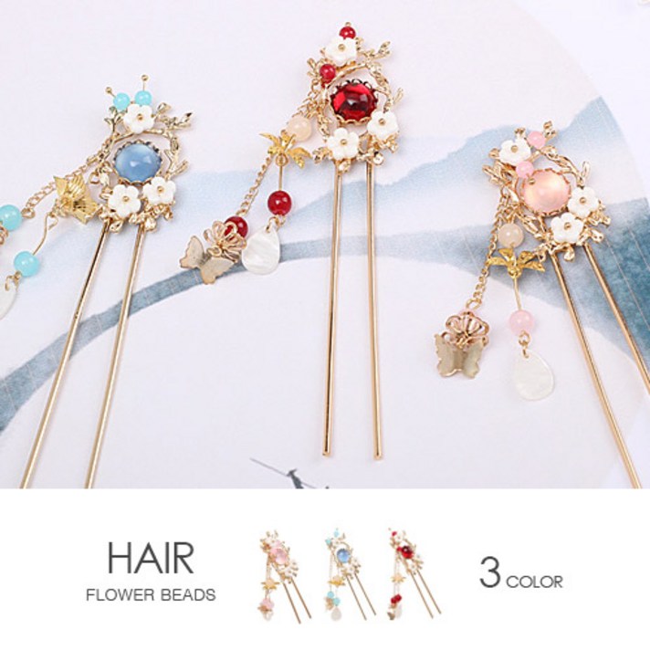 kirakirashop 골드 나비꽃 비녀 AHC1214