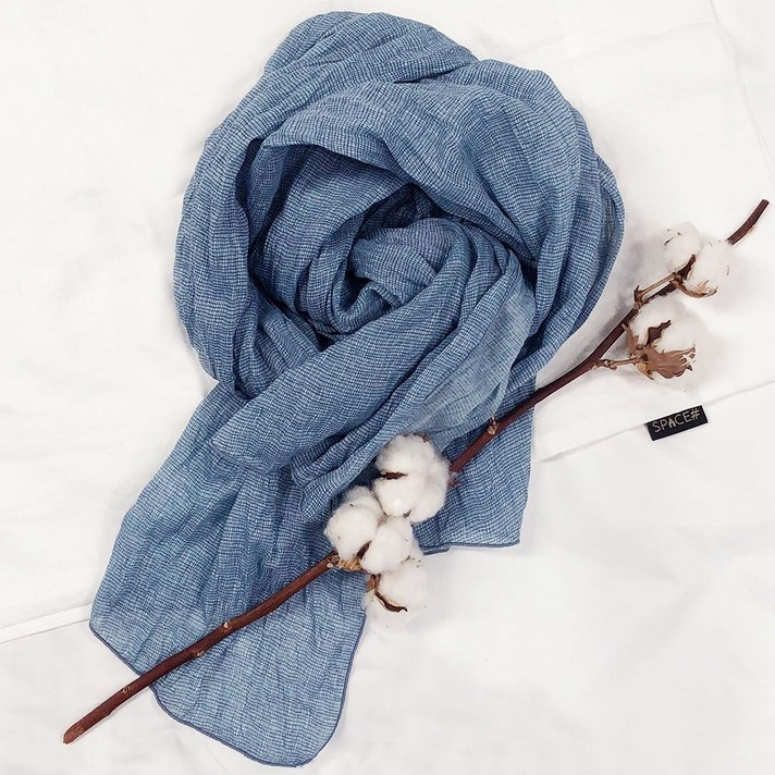 spacesharp 국내제작 면100 소프트 롱 머플러 핸드메이드 스카프