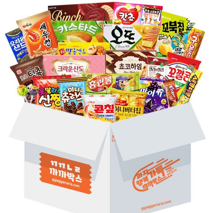 까까나라 고를필요 없는 랜덤박스 럭키박스 24P 과자선물세트 어린이집 사무실 간식, 1SET